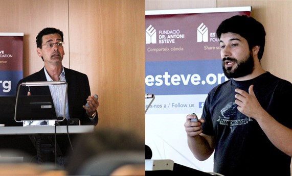 Los investigadores del CIBEROBN, Rubén Nogueiras y Daniel Beiroa, recogen el Premio de la Fundación Dr. Antonio Esteve